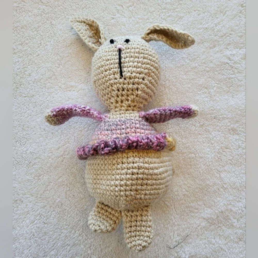Hotsie Totsie Bunny Crochet Plushie 15 Inches, Christmas Stocking Ready